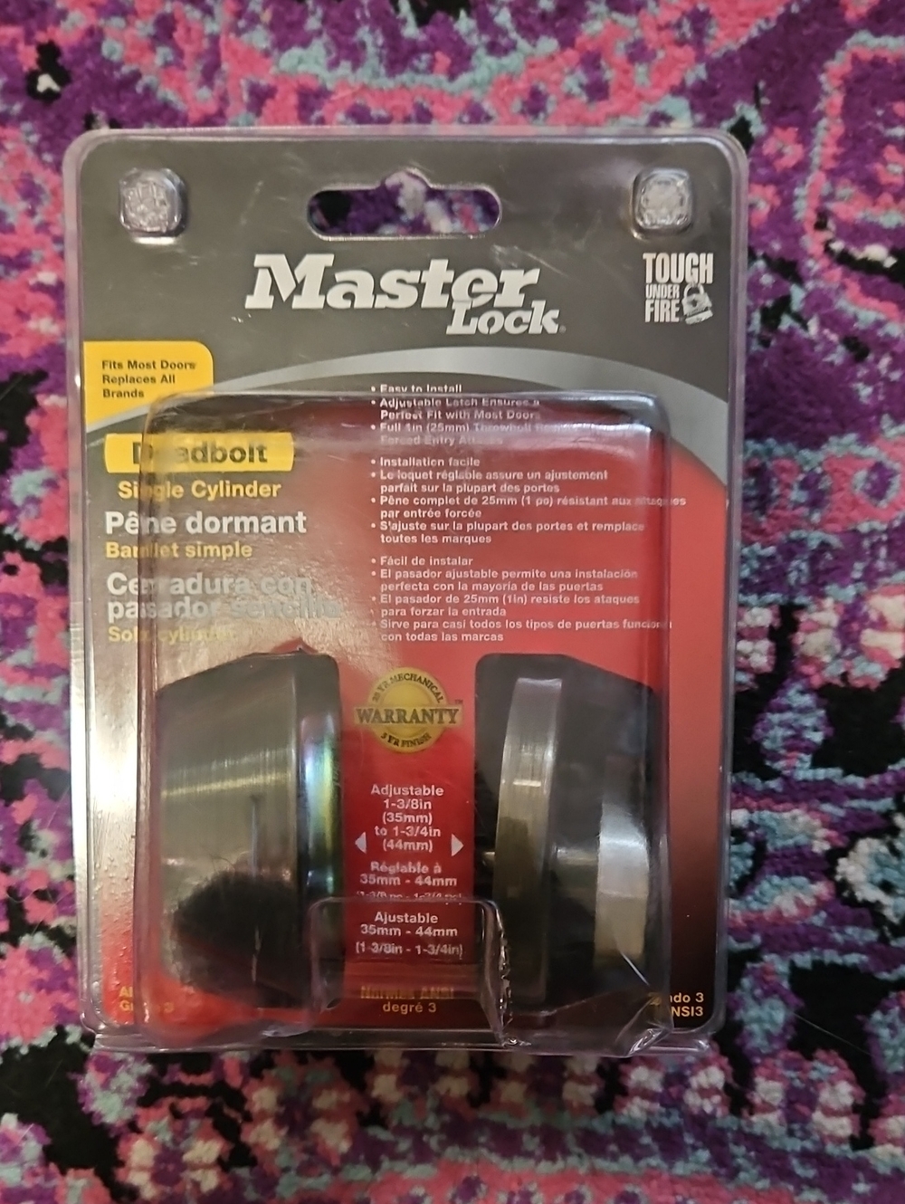 Master Lock Deadbolt In Antique Brass